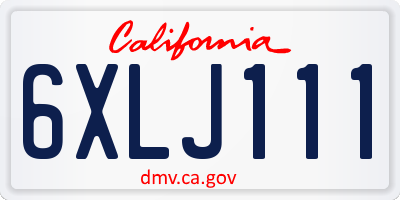 CA license plate 6XLJ111