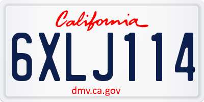 CA license plate 6XLJ114