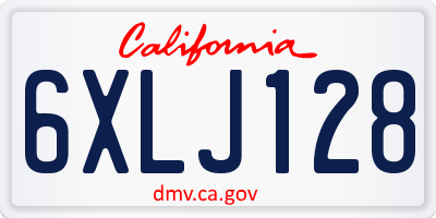 CA license plate 6XLJ128