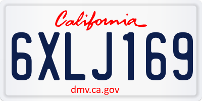 CA license plate 6XLJ169