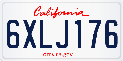 CA license plate 6XLJ176