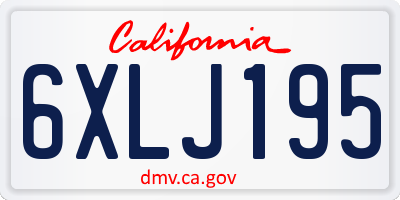 CA license plate 6XLJ195