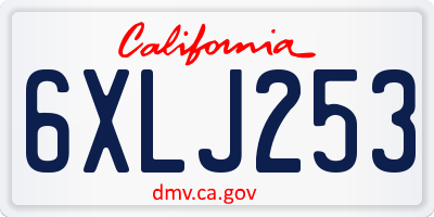 CA license plate 6XLJ253