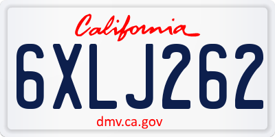 CA license plate 6XLJ262