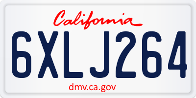 CA license plate 6XLJ264