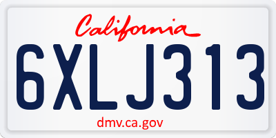CA license plate 6XLJ313
