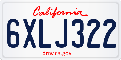 CA license plate 6XLJ322