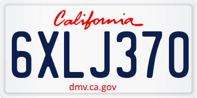 CA license plate 6XLJ370