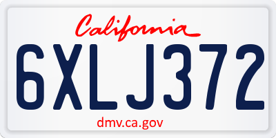 CA license plate 6XLJ372