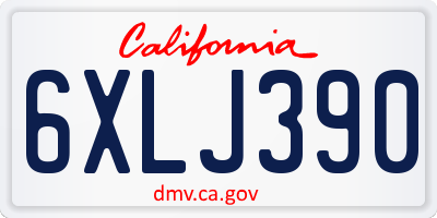 CA license plate 6XLJ390