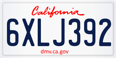 CA license plate 6XLJ392