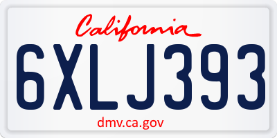 CA license plate 6XLJ393