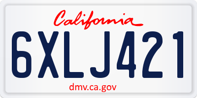 CA license plate 6XLJ421