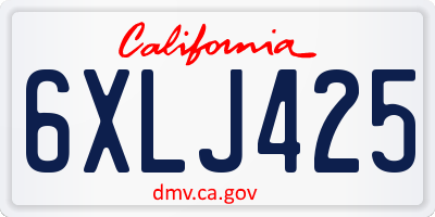 CA license plate 6XLJ425