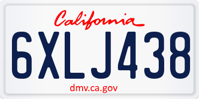 CA license plate 6XLJ438