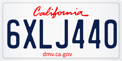 CA license plate 6XLJ440