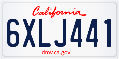 CA license plate 6XLJ441