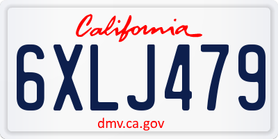 CA license plate 6XLJ479