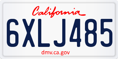 CA license plate 6XLJ485