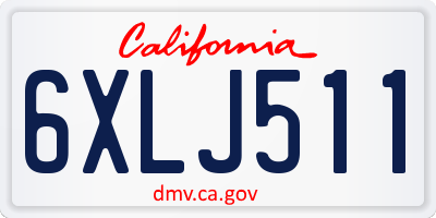 CA license plate 6XLJ511