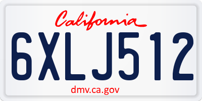 CA license plate 6XLJ512