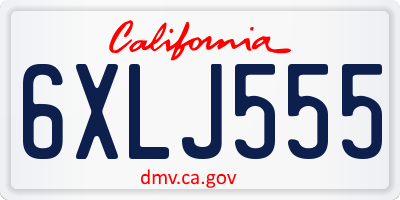 CA license plate 6XLJ555