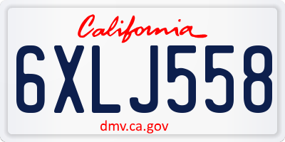 CA license plate 6XLJ558