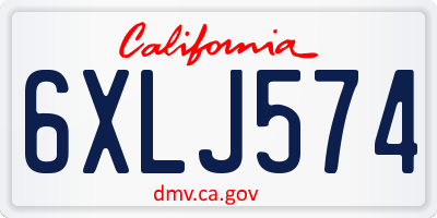 CA license plate 6XLJ574