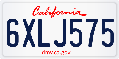 CA license plate 6XLJ575