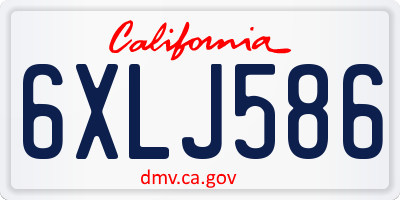 CA license plate 6XLJ586