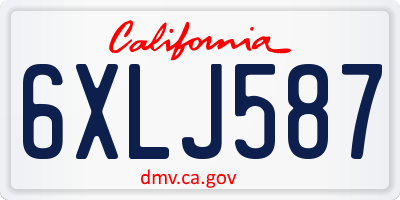 CA license plate 6XLJ587