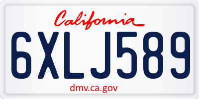 CA license plate 6XLJ589