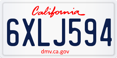 CA license plate 6XLJ594