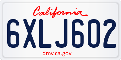 CA license plate 6XLJ602