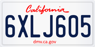 CA license plate 6XLJ605