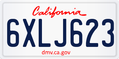CA license plate 6XLJ623