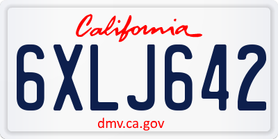 CA license plate 6XLJ642