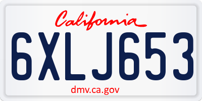 CA license plate 6XLJ653