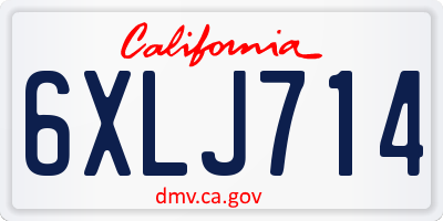 CA license plate 6XLJ714