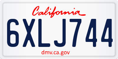 CA license plate 6XLJ744