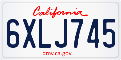 CA license plate 6XLJ745