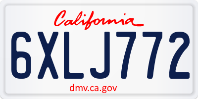 CA license plate 6XLJ772