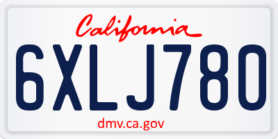 CA license plate 6XLJ780
