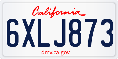CA license plate 6XLJ873