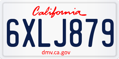 CA license plate 6XLJ879
