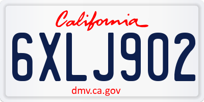 CA license plate 6XLJ902