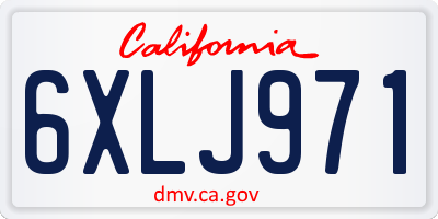 CA license plate 6XLJ971