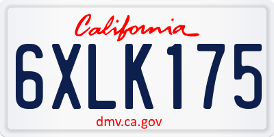 CA license plate 6XLK175