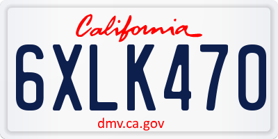 CA license plate 6XLK470