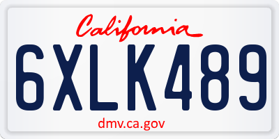 CA license plate 6XLK489